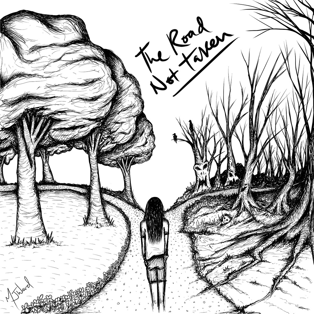 Drawing of Poem-1 The Road Not Taken #class-9 - YouTube