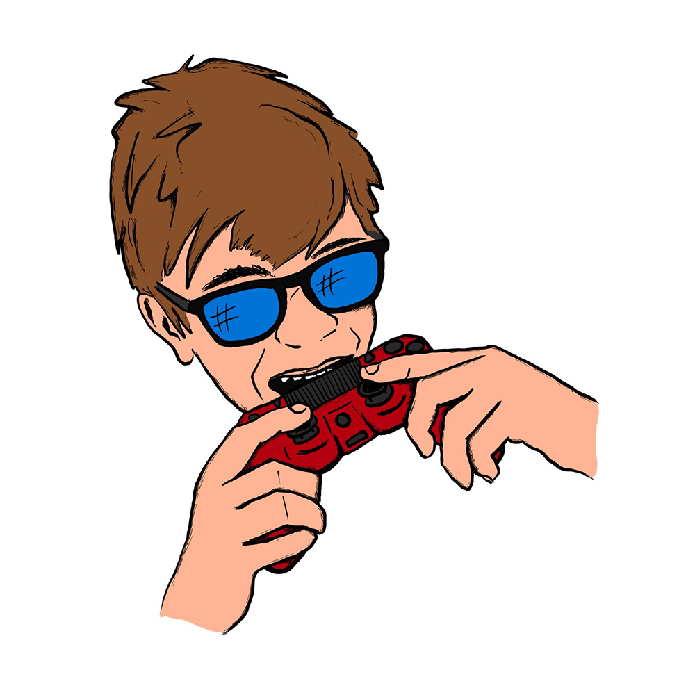 Gaming Logo Design | Gamer Kid with PS Controller Drawing